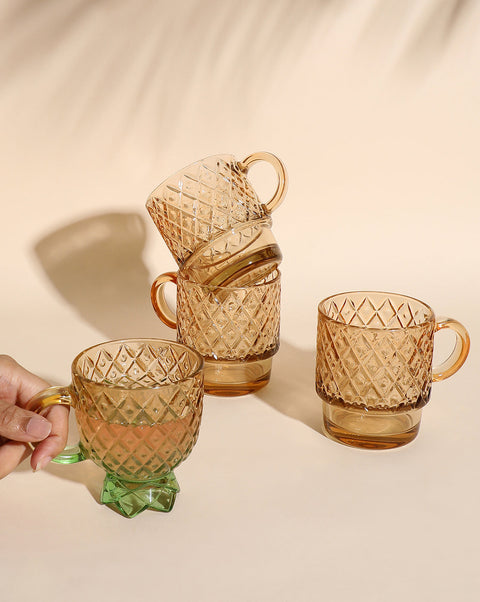 VYBE Yellow Stained Stackable Tea Cups