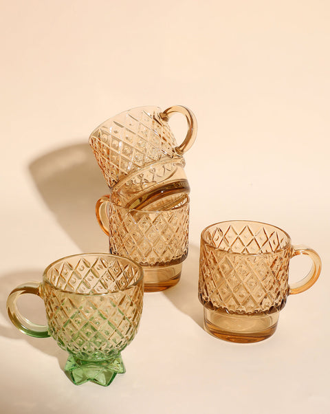 VYBE Yellow Stained Stackable Tea Cups