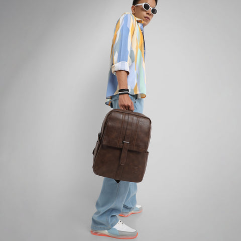 CAHOOT Men's The Enigma Backpack - Coffee Brown