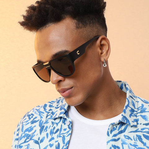 Chaos - Solid Wayfarer Sunglasses - Black