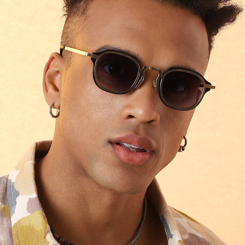CAHOOT Solid Square Sunglasses - Gold & Black