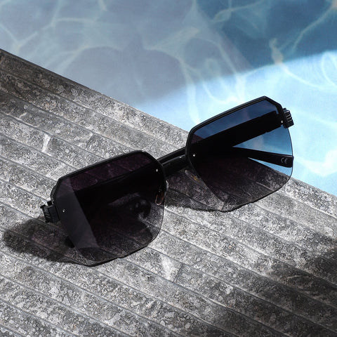 CAHOOT Gradient Browline Sunglasses - Black