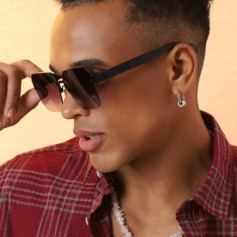 CAHOOT Gradient Browline Sunglasses - Black