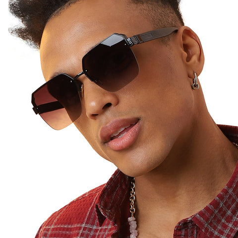 CAHOOT Gradient Browline Sunglasses - Black