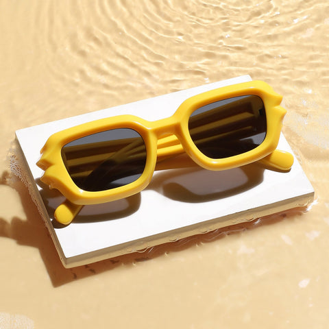CAHOOT Solid Rectangular Sunglasses - Yellow