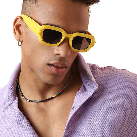 CAHOOT Solid Rectangular Sunglasses - Yellow