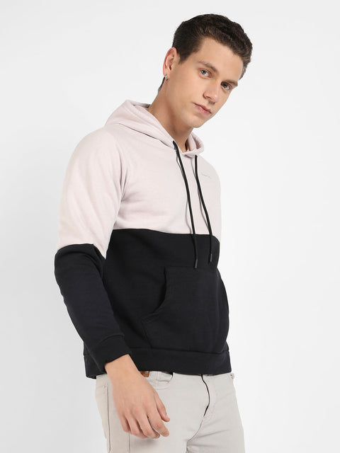 Face Card Colourblocked Hoodie With Kangaroo Pockets