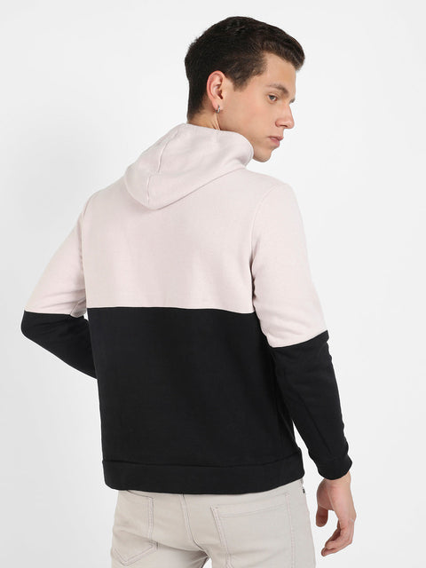 Face Card Colourblocked Hoodie With Kangaroo Pockets