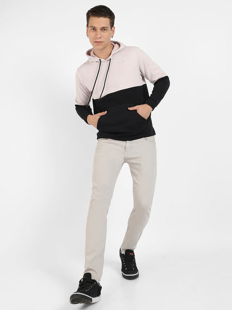 Face Card Colourblocked Hoodie With Kangaroo Pockets