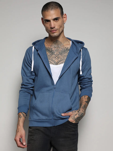 CTRL CLUB Zip-Front Hoodie With Contrast Drawstring