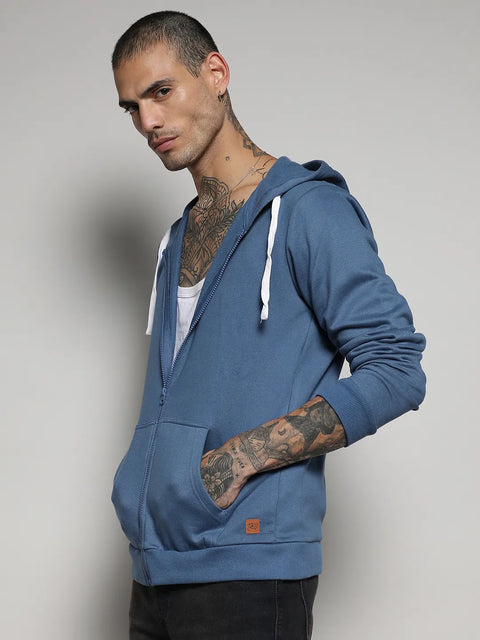 CTRL CLUB Zip-Front Hoodie With Contrast Drawstring
