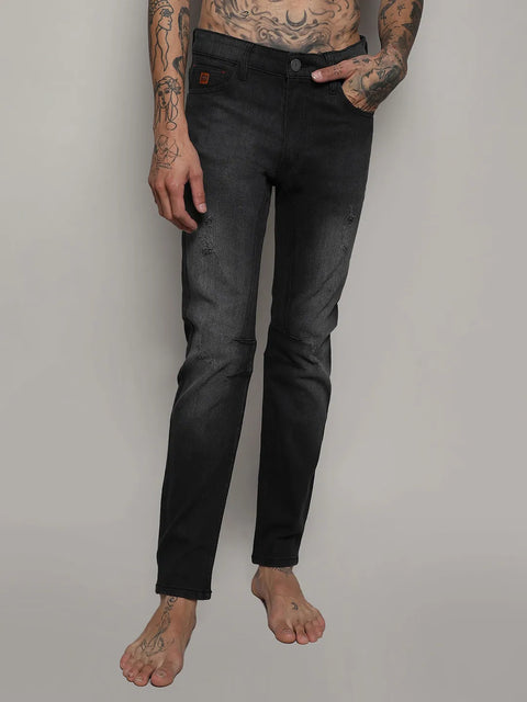 Just Be Minimal Side Distressed Denim Jeans