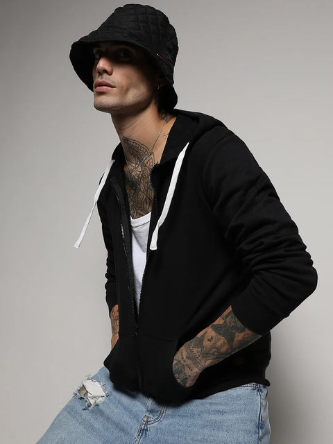 CTRL CLUB Zip-Front Hoodie With Contrast Drawstring