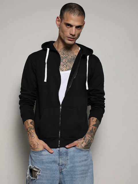 CTRL CLUB Zip-Front Hoodie With Contrast Drawstring