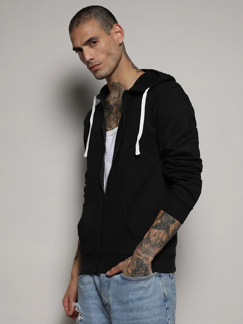 CTRL CLUB Zip-Front Hoodie With Contrast Drawstring