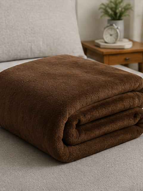 CAHOOT Polar Fleece Blanket Brown