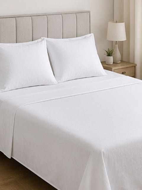 CAHOOT Plain Cotton Bedsheet White