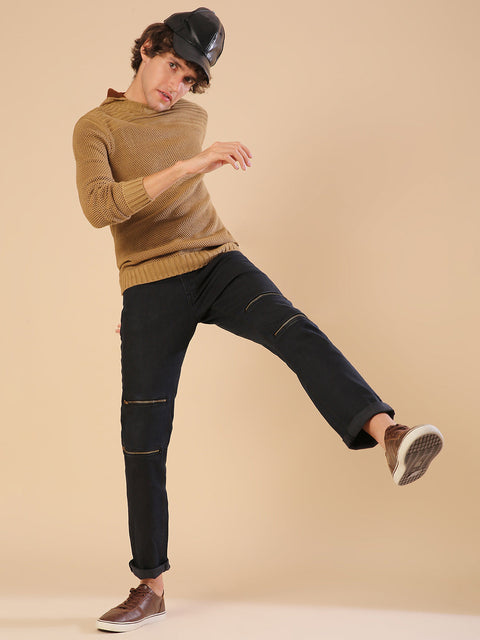 Behookd Textured Knit Pullover Sweater
