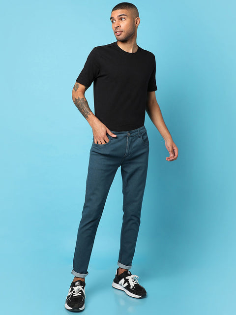 Game Face Rolled Hem Denim Jeans