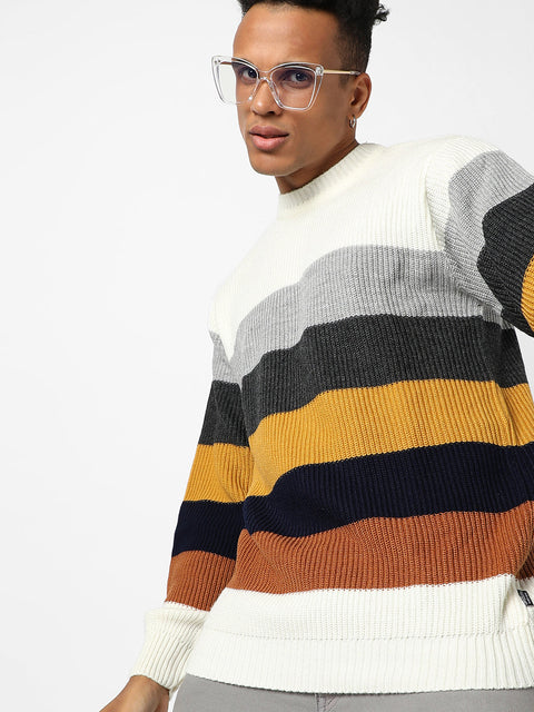 Behookd Contrast Panel Pullover Sweater