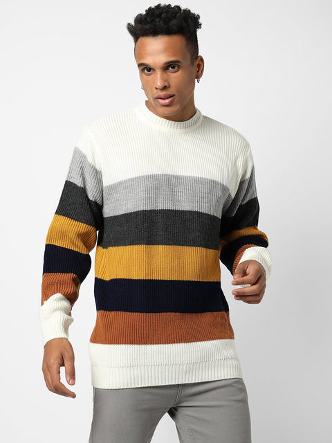 Behookd Contrast Panel Pullover Sweater
