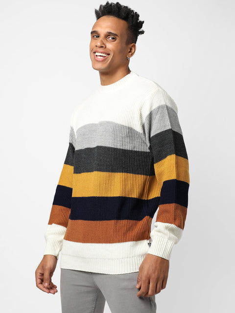 Behookd Contrast Panel Pullover Sweater
