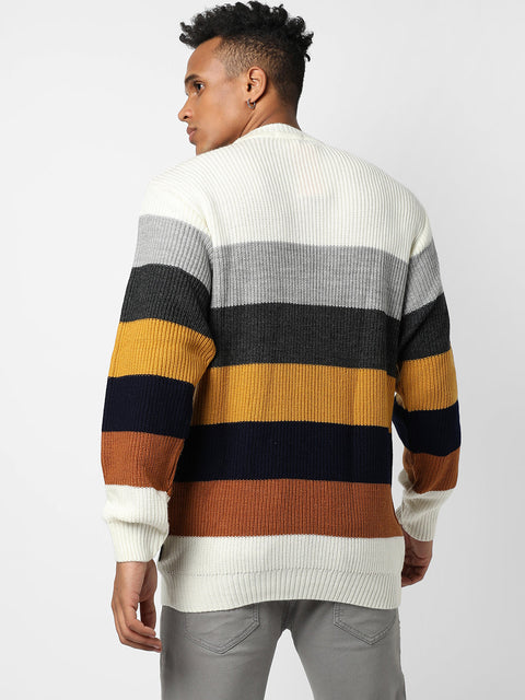 Behookd Contrast Panel Pullover Sweater