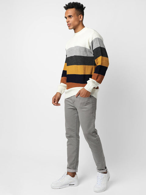 Behookd Contrast Panel Pullover Sweater