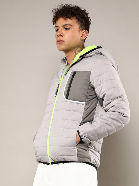 Behookd Puffer Jacket With Contrast Zipper