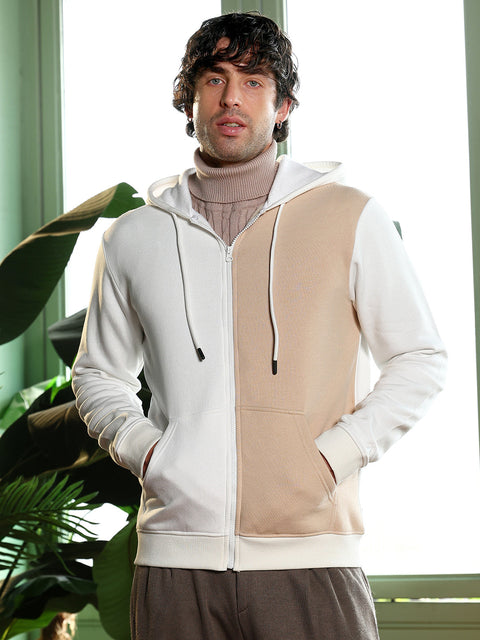 Take Two Men Sweatshirt Duo-Tone Zip-Front Hoodie
