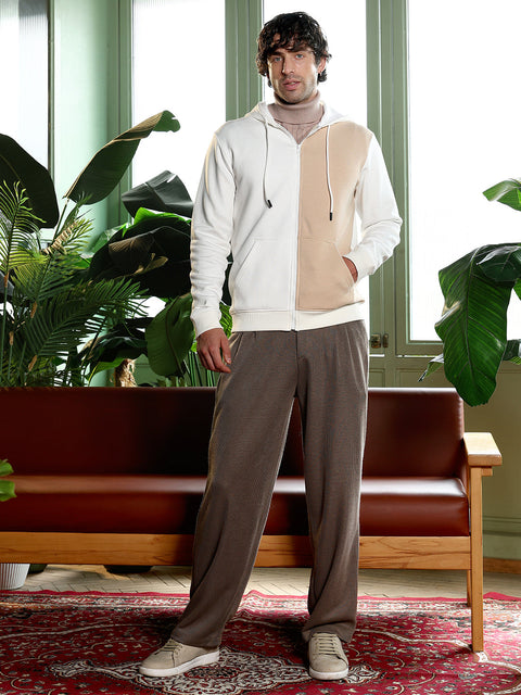 Take Two Men Sweatshirt Duo-Tone Zip-Front Hoodie