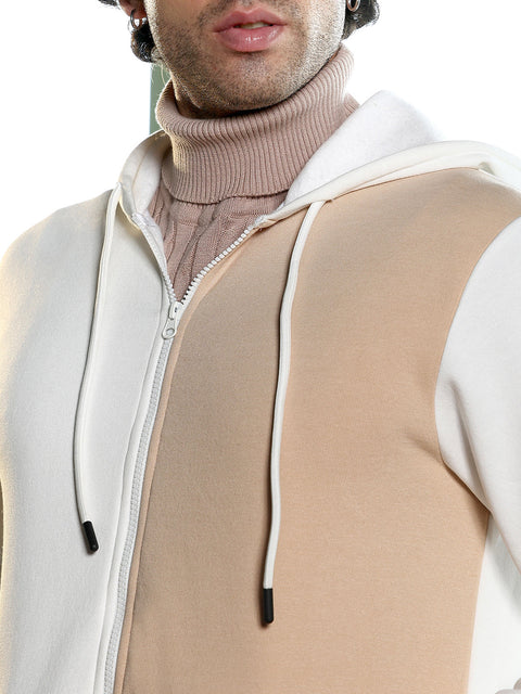 Take Two Men Sweatshirt Duo-Tone Zip-Front Hoodie