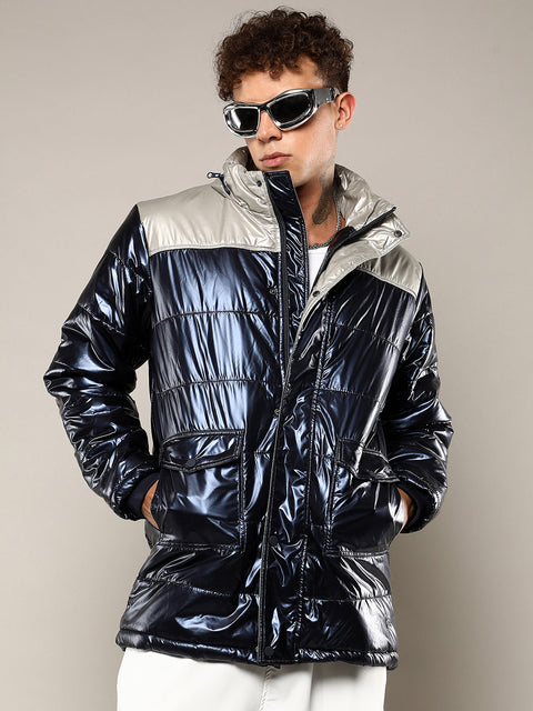 CTRL CLUB Zip-Front Puffer Jacket With Fur Detail