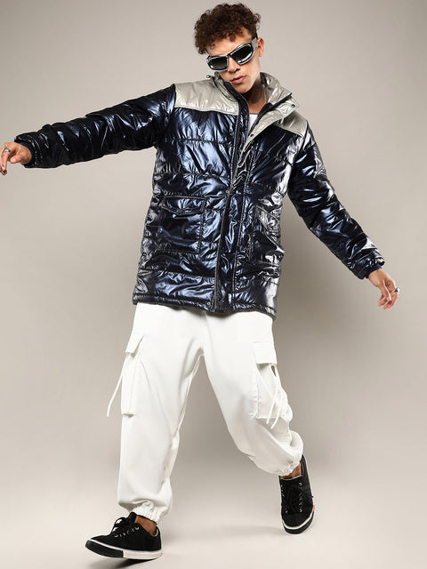 Behookd Zip-Front Puffer Jacket With Fur Detail