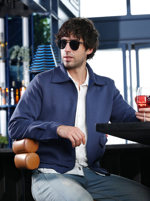 Hooked Zip-Front Knit Jacket