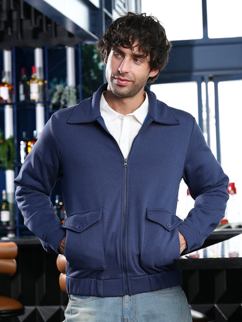 Hooked Zip-Front Knit Jacket