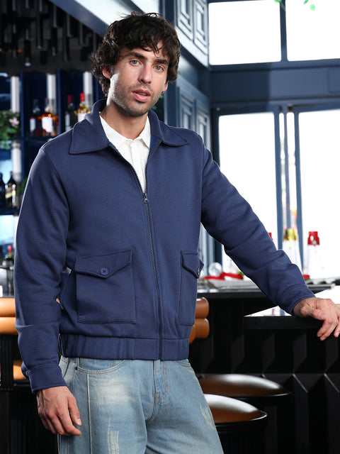 Hooked Zip-Front Knit Jacket