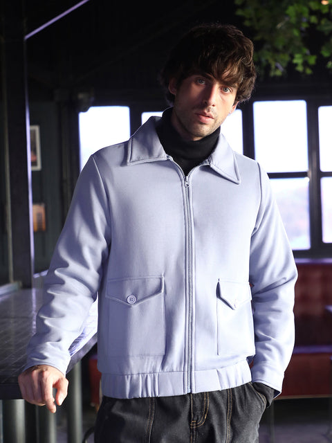 Hooked Zip-Front Knit Jacket