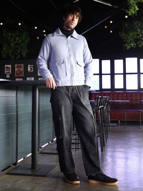 Hooked Zip-Front Knit Jacket