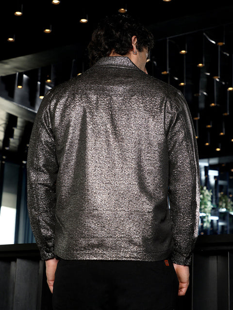 Chaos Gleam Utility-Jacquard Bomber Jacket