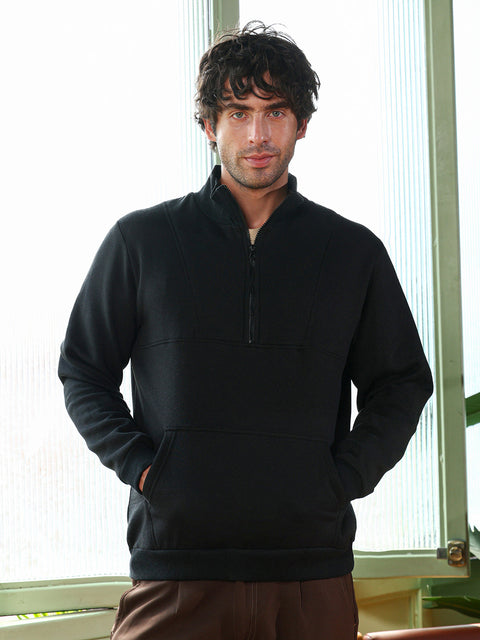 Take Two Men Sweatshirt Panel-Stitch Knit Sweatshirt