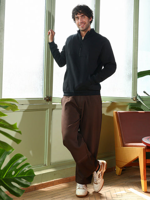 Take Two Men Sweatshirt Panel-Stitch Knit Sweatshirt