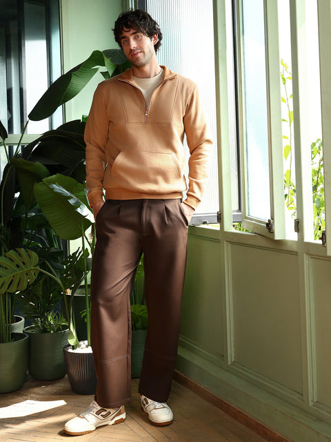 Take Two Men Sweatshirt Panel-Stitch Knit Sweatshirt