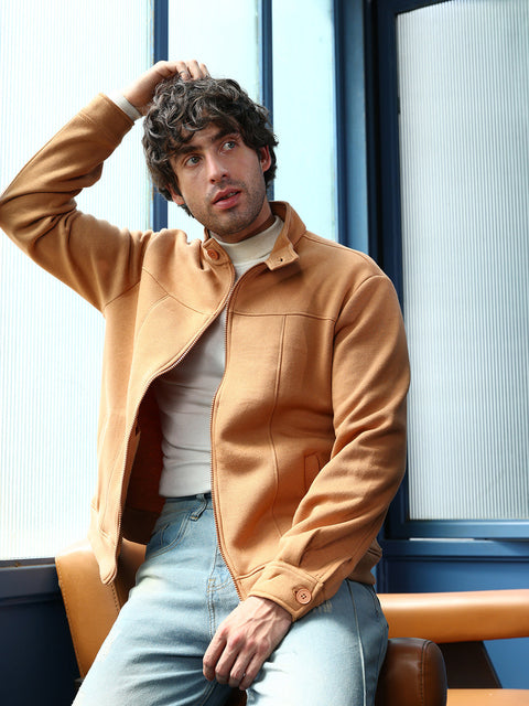 Hooked Panel-Stitch Knit Jacket