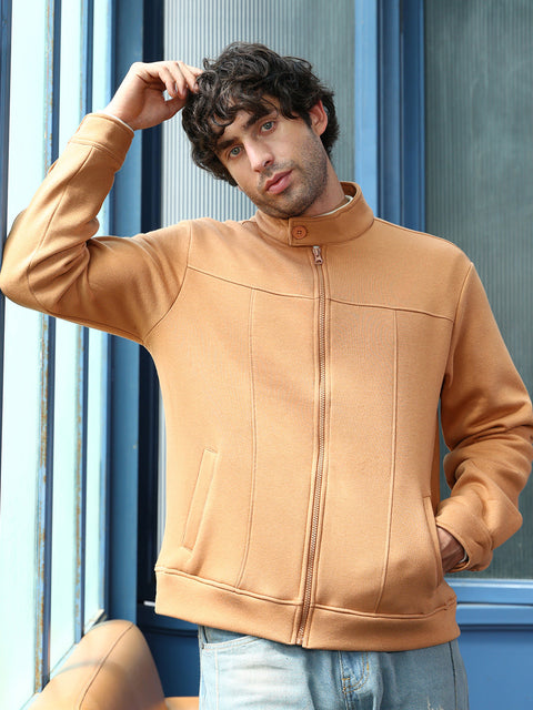 Hooked Panel-Stitch Knit Jacket
