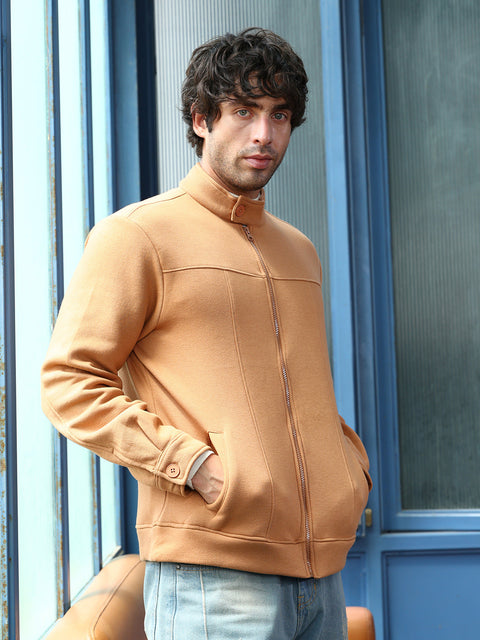 Hooked Panel-Stitch Knit Jacket