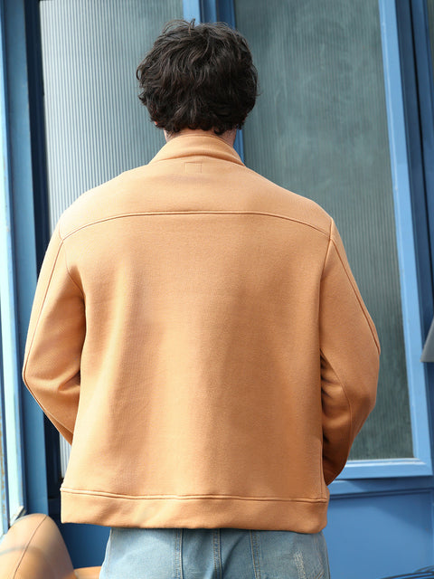 Hooked Panel-Stitch Knit Jacket