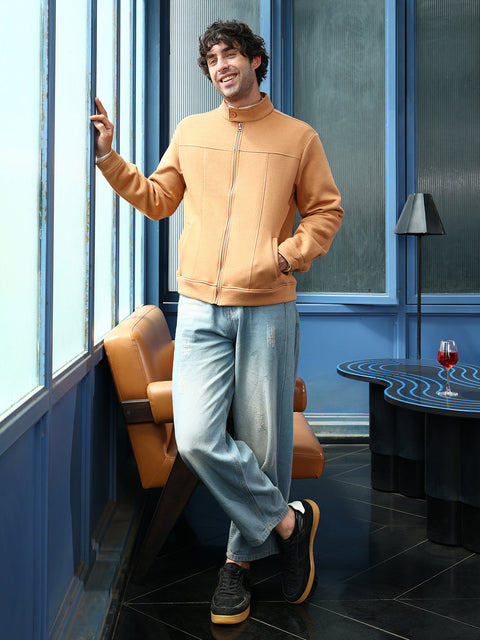 Hooked Panel-Stitch Knit Jacket