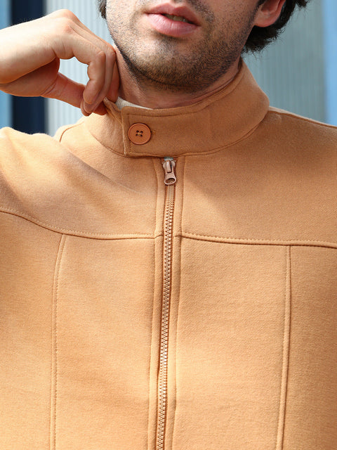 Hooked Panel-Stitch Knit Jacket