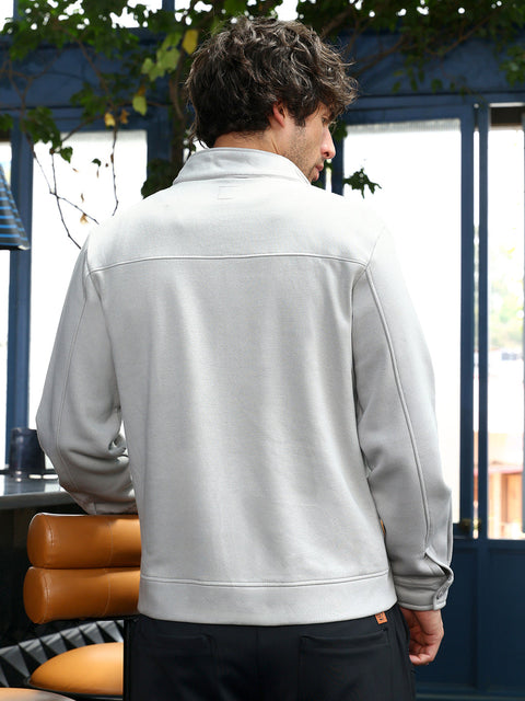 Hooked Panel-Stitch Knit Jacket